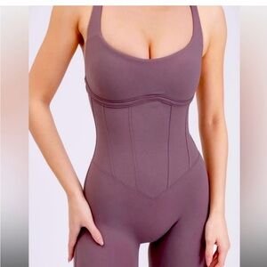 NWT Buffbunny Corset Bodysuit-Mocha Berry Small